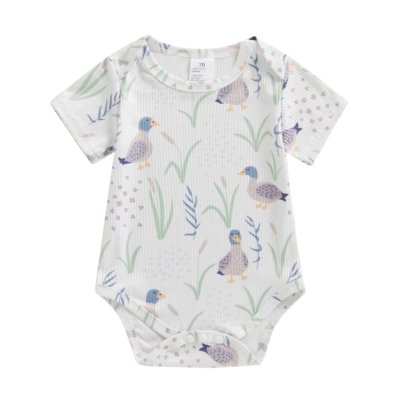 SAYOO Duck Hunter Baby Clothes Unisex Baby Boy Girl Mallard Duck Bodysuits Newborn Funny Romper One-piece Hunting Clothes (White 12-18 Months)